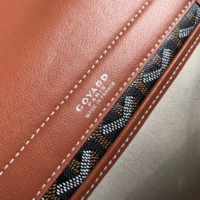 GOYA 26S ROUETTE PM TOTE BAG 30CM IN BROWN CANVAS AND CALFSKIN