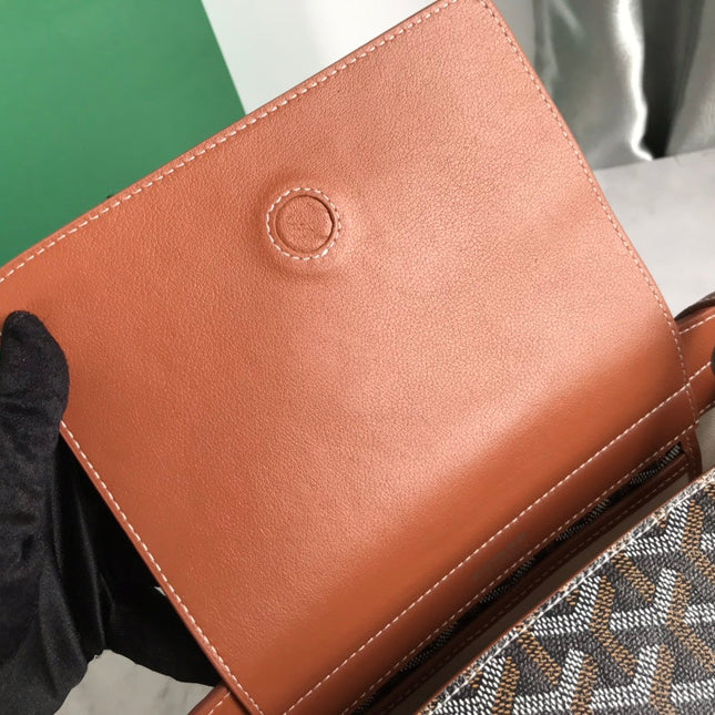 GOYA 26S ROUETTE PM TOTE BAG 30CM IN BROWN CANVAS AND CALFSKIN