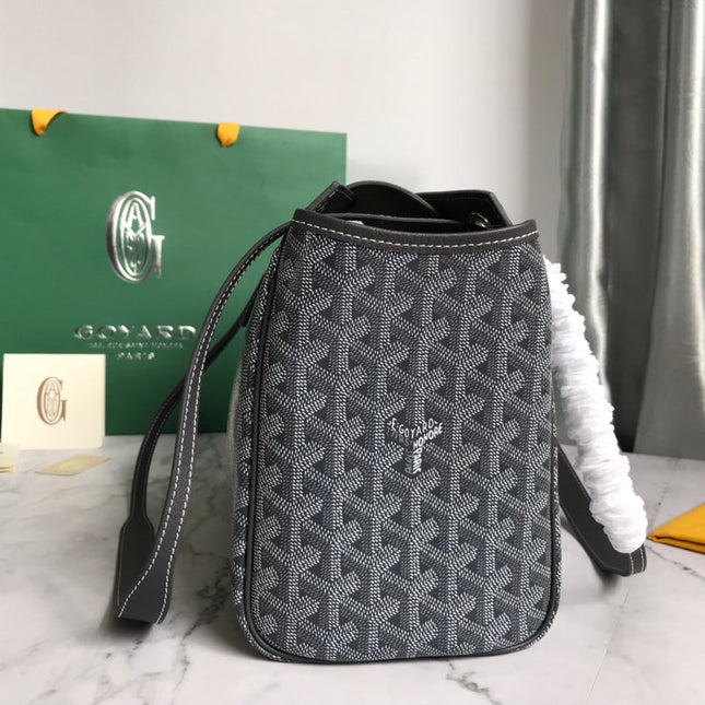 GOYA 26S ROUETTE PM TOTE BAG 30CM IN GRAY CANVAS AND CALFSKIN