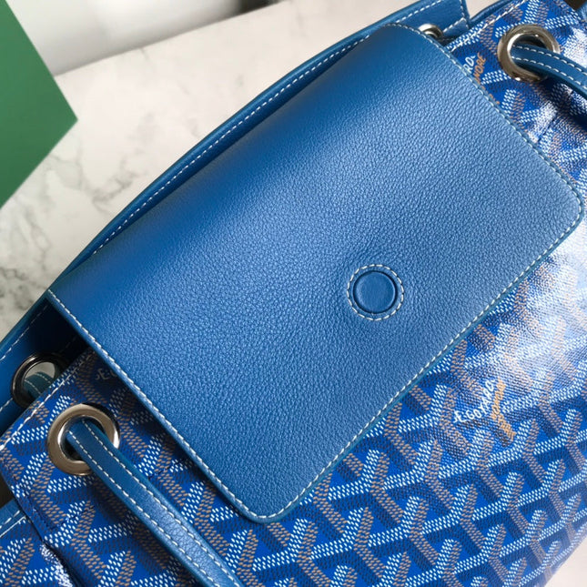 GOYA 26S ROUETTE PM TOTE BAG 30CM IN BLUE CANVAS AND CALFSKIN