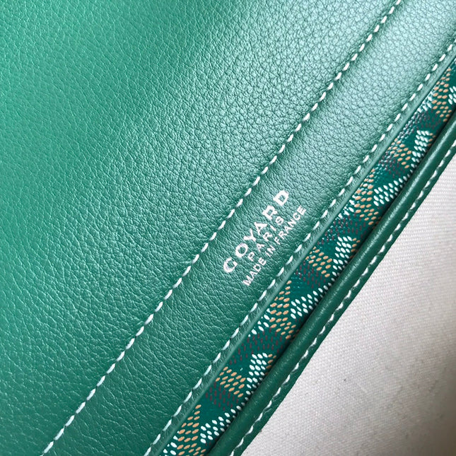 GOYA 26S ROUETTE PM TOTE BAG 30CM IN DARK GREEN CANVAS AND CALFSKIN