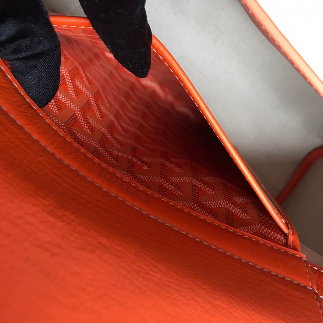 GOYA 26S ROUETTE PM TOTE BAG 30CM IN ORANGE CANVAS AND CALFSKIN