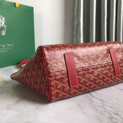 GOYA 26S ROUETTE PM TOTE BAG 30CM IN DARK RED CANVAS AND CALFSKIN