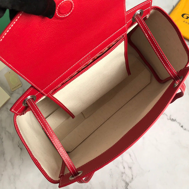 GOYA 26S ROUETTE PM TOTE BAG 30CM IN DARK RED CANVAS AND CALFSKIN