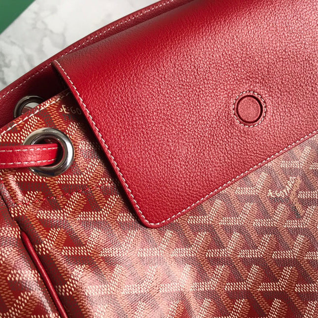 GOYA 26S ROUETTE PM TOTE BAG 30CM IN DARK RED CANVAS AND CALFSKIN