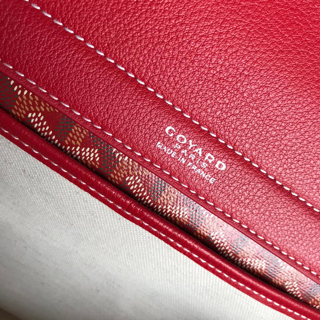 GOYA 26S ROUETTE PM TOTE BAG 30CM IN DARK RED CANVAS AND CALFSKIN