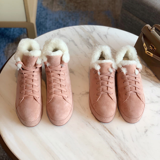 LP WINTER NUAGES HIGH SNEAKERS LIGHT PINK LAMBSKIN