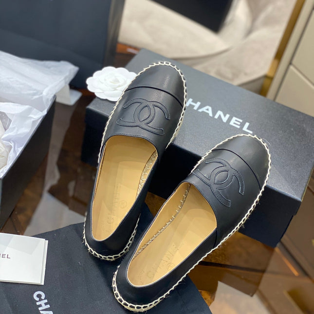 CC ESPADRILLES PLATFORM IN ALL BLACK CALFSKIN