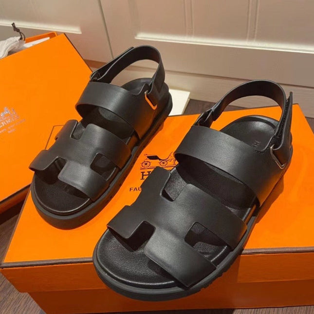 HM GENIUS SANDAL BLACK CALFSKIN