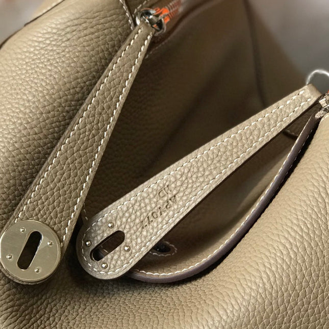 HM LINDY 30 BAG IN PEANUT BROWN CALFSKIN SILVER HARDWARE