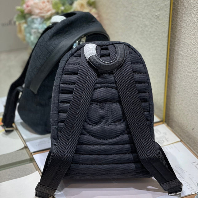 DIOR 26S RIDER BACKPACK 29 IN BLACK OBLIQUE JACQUARD