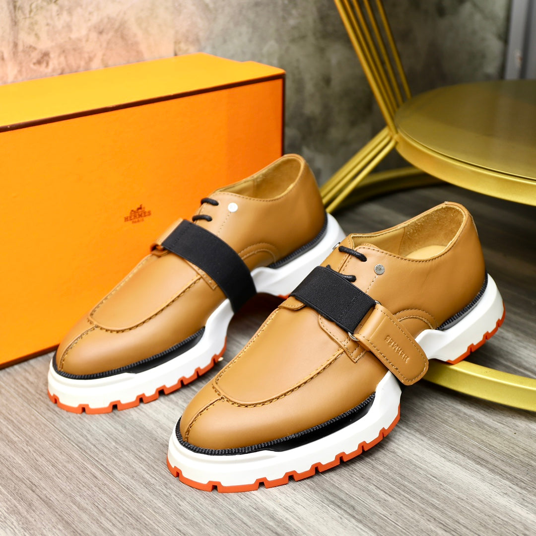HM DERBY LACE-UP SHOES LIGHT BROWN CALFSKIN