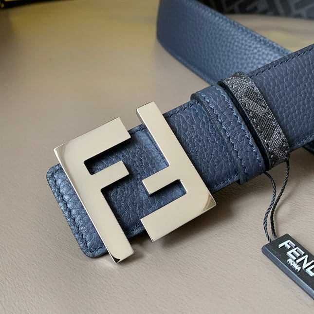 FF BELT IN BLACK CALFSKIN SILVER HARDWARE 178546
