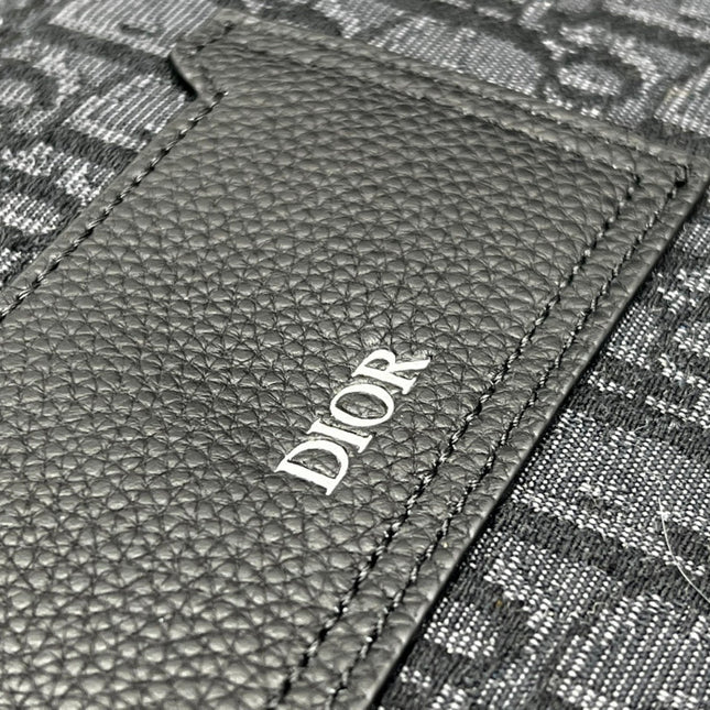 SADDLE 28 BAG IN BLACK OBLIQUE JACQUARD