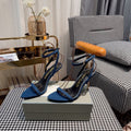 NAVY BLUE PADLOCK 105 DENIM SANDALS