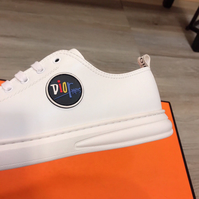 CD B23 LOW-TOP CIRCLE ICON SNEAKER WHITE CALFSKIN