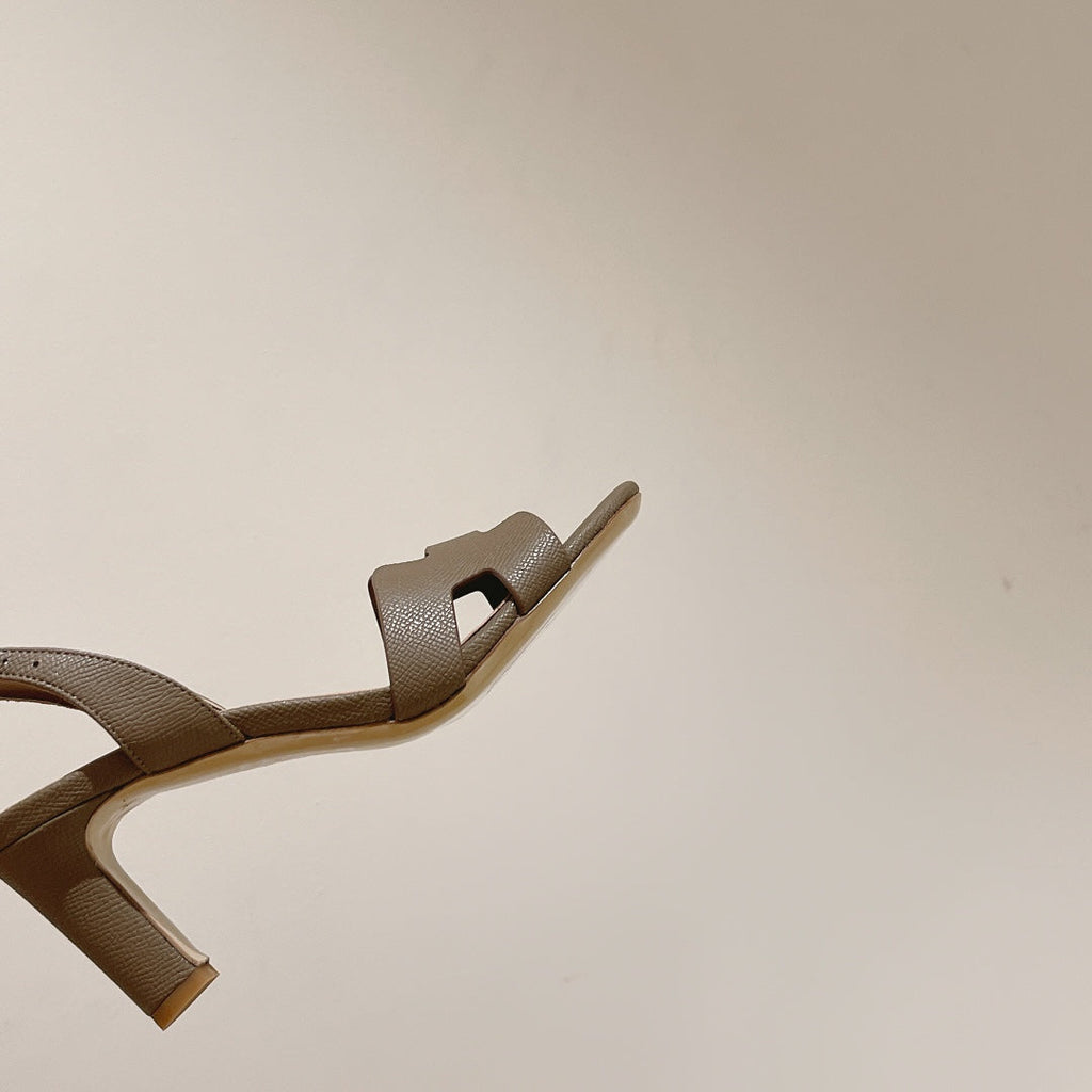 SLINGBACK SANDAL ETERNITE 75 CAMEL LAMBSKIN