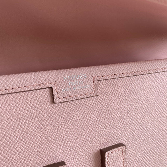 JIGE ELAN 29 CLUTCH IN CREPE PINK CALFSKIN