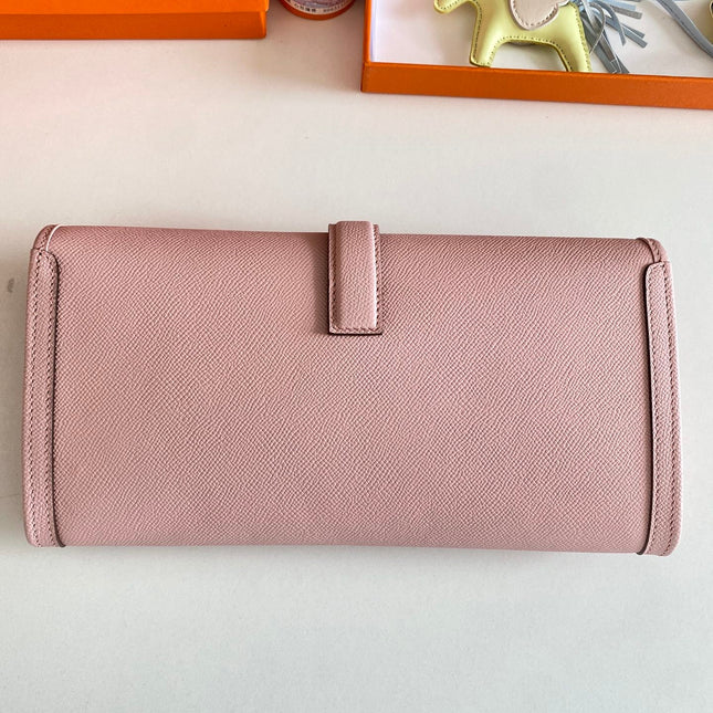 JIGE ELAN 29 CLUTCH IN CREPE PINK CALFSKIN