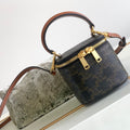 TRIOMPHE 9 CALFSKIN BLACK PATTERN BOX BAG