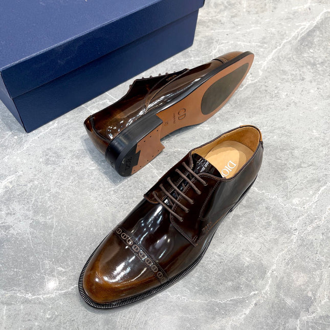 CD TIMELESS OXFORD OMBRE CARAMEL EMBOSSED CALFSKIN