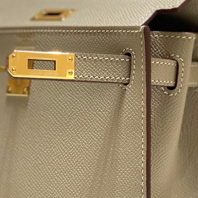 KELLY MINI 20 BAG IN TAN BROWN CALFSKIN WITH GOLD HARDWARE