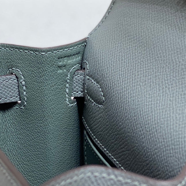 KELLY MINI 20 BAG IN SHARK GRAY CALFSKIN WITH GOLD HARDWARE
