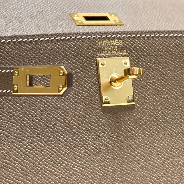 KELLY MINI 20 BAG IN MEDIUM BROWN CALFSKIN WITH GOLD HARDWARE