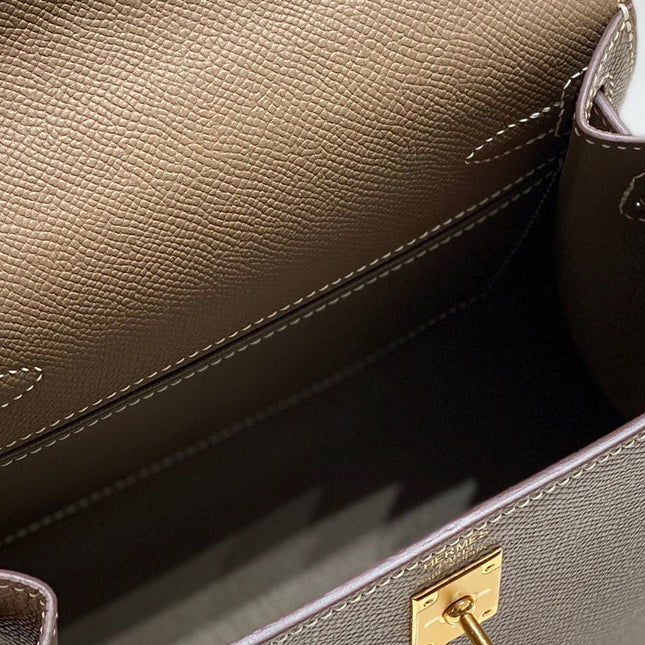 KELLY MINI 20 BAG IN MEDIUM BROWN CALFSKIN WITH GOLD HARDWARE