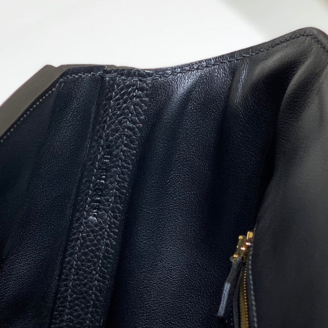 MINI 24/24 29CM IN BLACK EVERCOLOR CALFSKIN GOLD KELLY BUCKLE