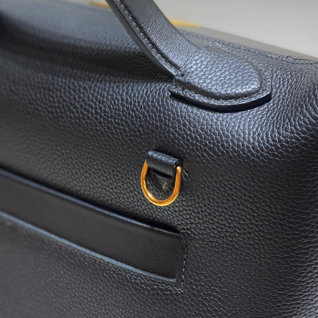 MINI 24/24 29CM IN BLACK EVERCOLOR CALFSKIN GOLD KELLY BUCKLE