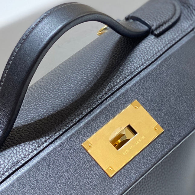 MINI 24/24 29CM IN BLACK EVERCOLOR CALFSKIN GOLD KELLY BUCKLE