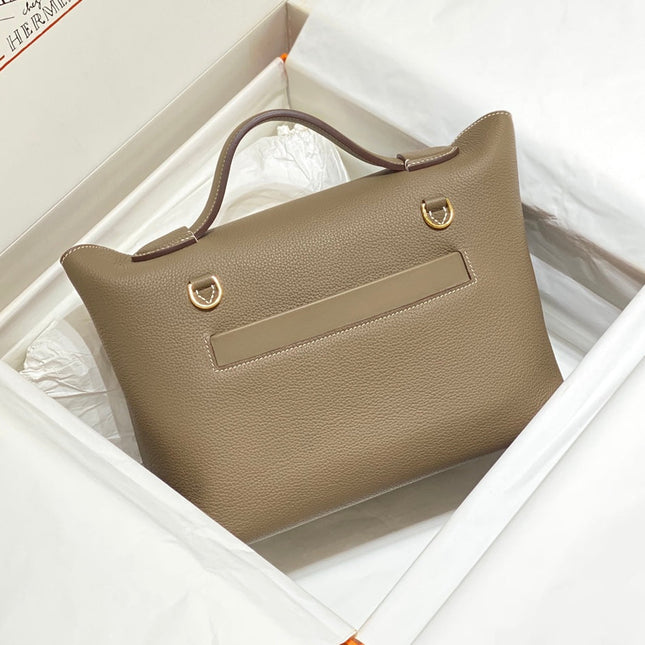 MINI 24/24 29CM IN TOGO ETOUPE EVERCOLOR CALFSKIN GOLD KELLY BUCKLE