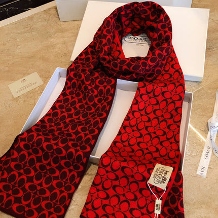 KNIT CASHMERE SCARF GARNET RED MIX BLACK 619590
