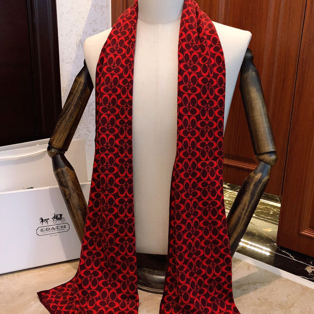 KNIT CASHMERE SCARF GARNET RED MIX BLACK 619590