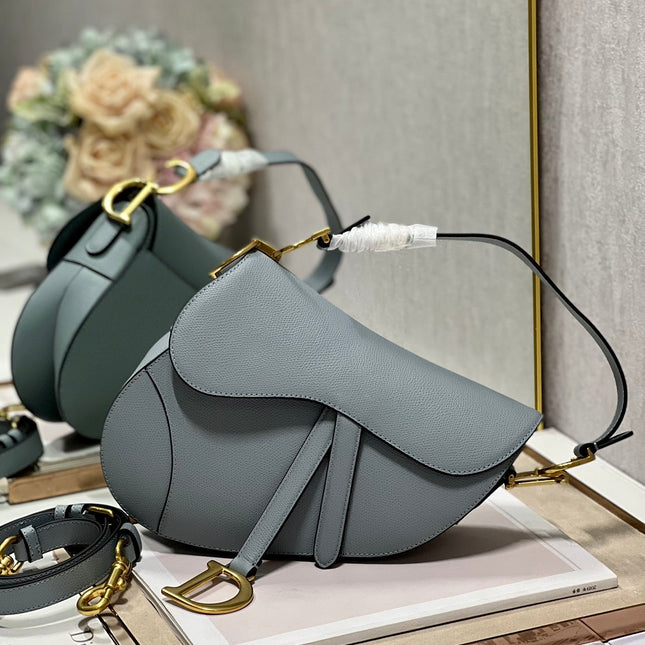 DIOR 26S SADDLE BAG 19 IN BLUE CALFSKIN