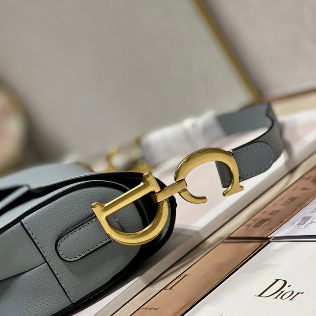 DIOR 26S SADDLE BAG 19 IN BLUE CALFSKIN