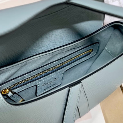 DIOR 26S SADDLE BAG 25 IN BLUE CALFSKIN
