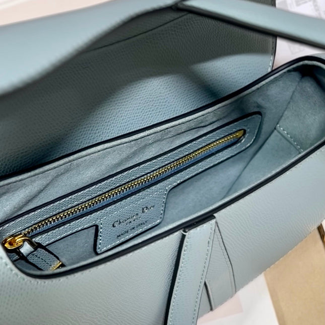 DIOR 26S SADDLE BAG 19 IN BLUE CALFSKIN