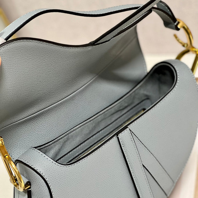 DIOR 26S SADDLE BAG 19 IN BLUE CALFSKIN