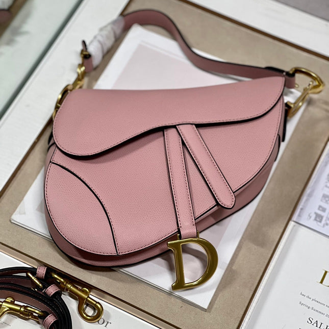 DIOR 26S SADDLE BAG 19 IN PINK CALFSKIN