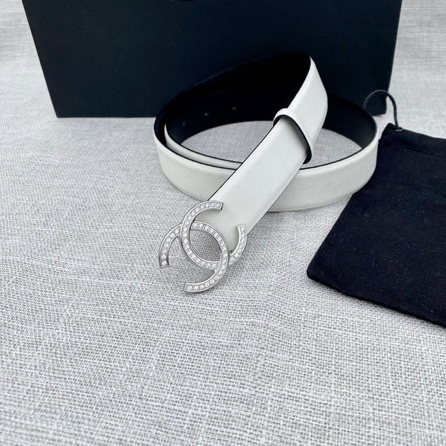 CHANEL 26S BELT 30 MM IN WHITE CALFSKIN 661509
