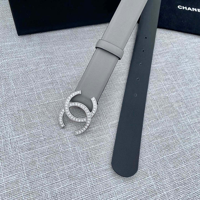 CC 26S BELT 30 MM IN GREY CALFSKIN SILVER HARDWARE 661511