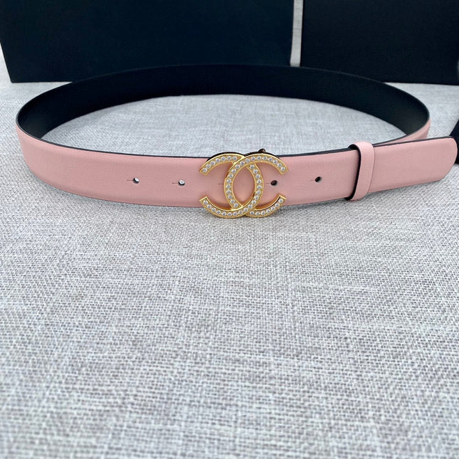 CC 26S BELT 30 MM IN LIGHT PINK CALFSKIN GOLD HARDWARE 661512