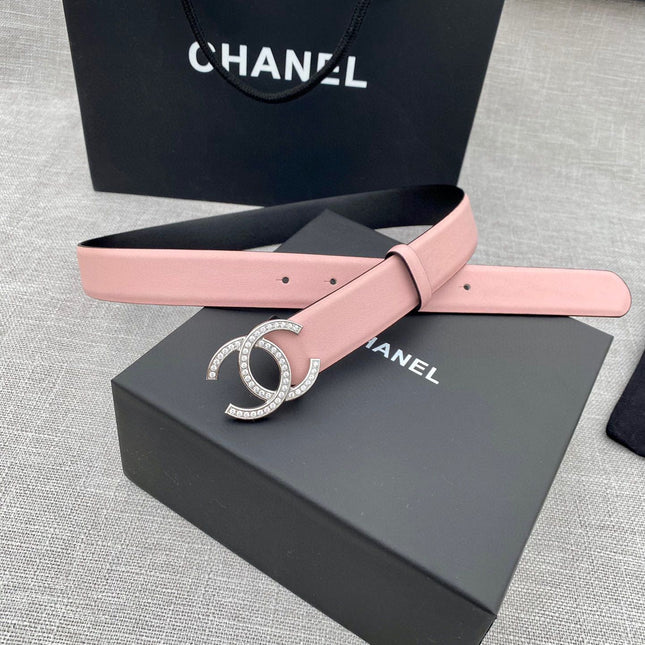 CC 26S BELT 30 MM IN LIGHT PINK CALFSKIN SILVER HARDWARE 661512