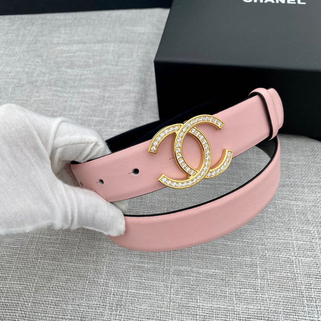 CC 26S BELT 30 MM IN LIGHT PINK CALFSKIN GOLD HARDWARE 661512