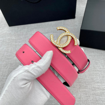 CHANEL 26S BELT 30 MM IN PINK CALFSKIN WITH GOLD HARDWARE 661514