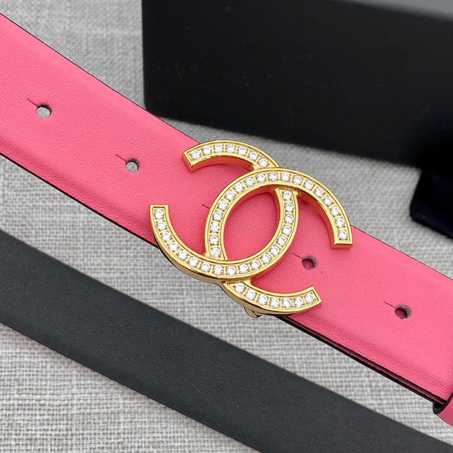 CC 26S BELT 30 MM IN PINK CALFSKIN GOLD HARDWARE 661513