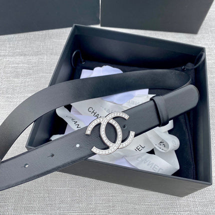 CHANEL 26S BELT 30 MM IN BLACK CALFSKIN 661516