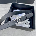 CC 26S BELT 30 MM IN BLACK CALFSKIN SILVER HARDWARE 661516